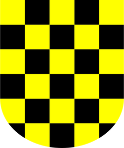 Illustrazione vettoriale di scudo giallo e nero