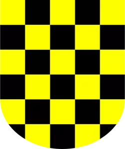 Illustrazione vettoriale di scudo giallo e nero