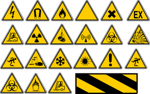 Danger warning signs slection vector graphics