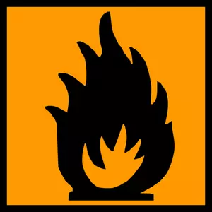 Flammable material warning sign vector clip art