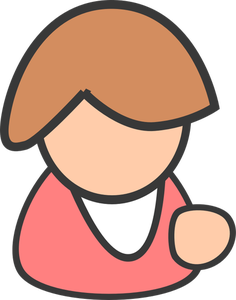 Vector illustration of blank pink female avatar