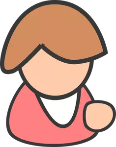 Vektor ilustrasi kosong avatar betina merah muda