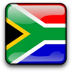 Vector afbeelding van vierkant glanzende Zuid-Afrikaanse vlag