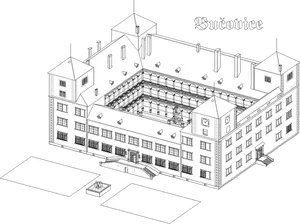 Vector clip art of renaissance chateau