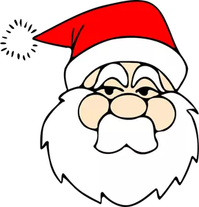 Line art vector  drawing of Santa Claus