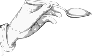 Hand som håller en sked vektor ClipArt