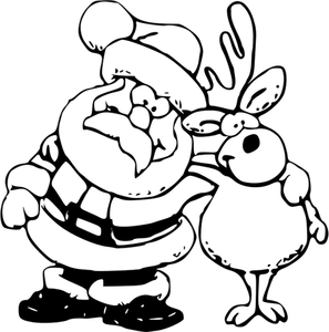 Papai Noel e Georgias ilustração vetorial de livro de colorir