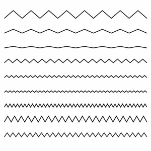 Zigzag lignes de différents types
