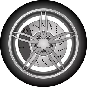 Car wheel in gray color
