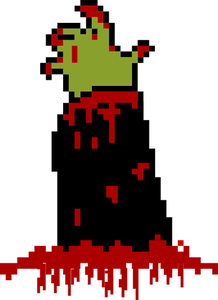 Main de zombie dans le sang