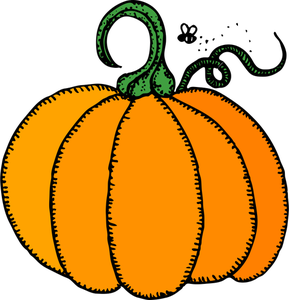 Orange pumpkin vector drawing