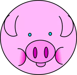 Gambar vektor babi merah muda