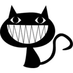 Vector afbeelding van grote glimlach kat gezicht