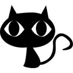 Kucing dengan kepala besar vektor ilustrasi