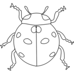 Kepik Domain Publik Vektor Gambar Ladybug Mewarnai Buku Binatang