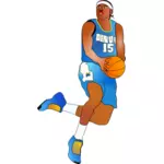 Afro-American basketball player about to score vector image