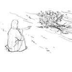 Moïse et le buisson ardent image de vecteur