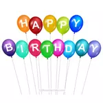 Feliz cumpleaños con globos de colores