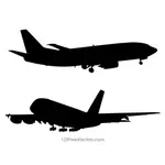 Passenger Airplane Silhouettes