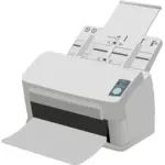 Fotorealistische scanner en printer machine vector tekening