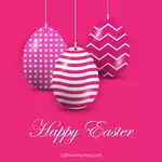 Easter Eggs on Pink Background