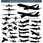 Vliegtuig silhouetten grafische Pack