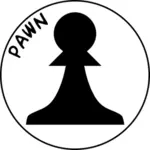 Pion de şah alb-negru