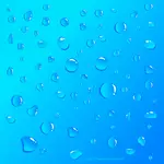 Water Drops on Blue Background