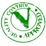 Vector de la imagen del sello aprobado control de calidad vegetariano