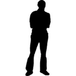Man standing silhouette vector clip art