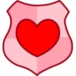 Vector drawing of love shield