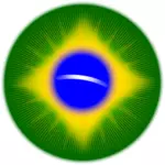 Округлые флаг Бразилии векторная иллюстрация