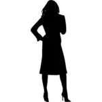 Confident woman silhouette vector image