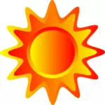 Kırmızı, turuncu ve sarı güneş çizim vektör
