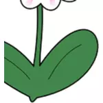 Vektorgrafik med daisy med långa gröna blad
