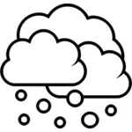 Schwarz und weiß Wettervorhersage Symbol für Schnee Vektor Zeichnung