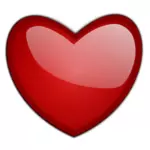 Punainen kiiltävä sydänvektorikuva
