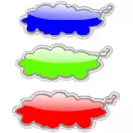 Green and red clouds vector clip art