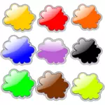 Kleurrijke wolken instellen vectorillustratie