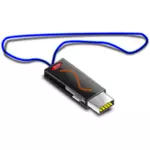 USB-stick op snoer vectorafbeeldingen
