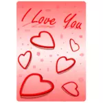I love you signpost with hearts vector image