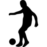Ilustração em vetor silhueta jogador futebol