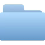Blue closed office folder vector clip art