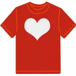 Red t-skjorte med hjertet vektor image