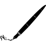 Vector illustration of fountain pen over paper sheet | Public domain vectors