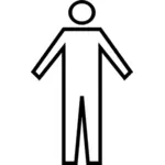 Toilette ligne art symbole dessin vectoriel de hommes