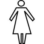 Wanita toilet garis seni tanda vektor grafis