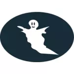 רוח רפאים בתמונת צללית סגלגל וקטור