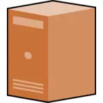 Brown computer box vector clip art