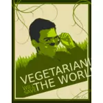 素食主义海报矢量图像